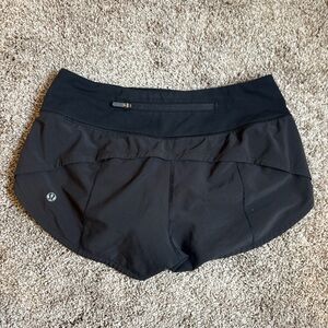 lululemon speed up shorts black size 2